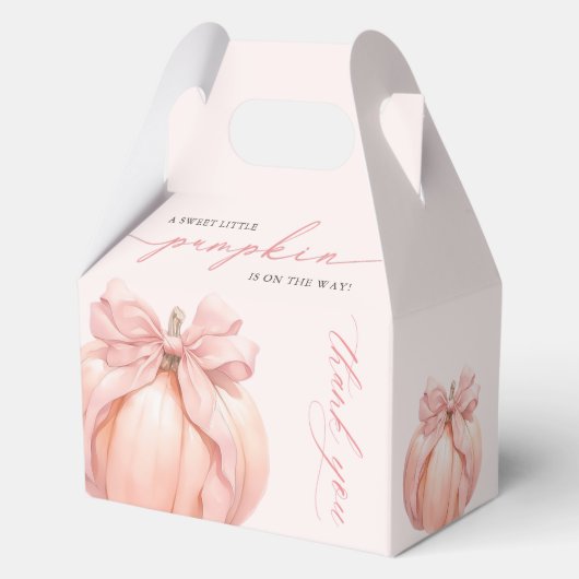 Pink Bow Pumpkin Baby Showbox Geschenkschachtel (Vorderseite)