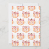 Pink Bow Pumpkin Baby Shower Einladung (Rückseite)