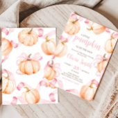 Pink Bow Pumpkin Baby Shower Einladung