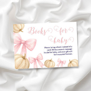 Pink bow Pumpkin Books for Baby Card Baby Shooting Begleitkarte