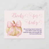 Pink bow Pumpkin Books for Baby Card Baby Shooting Begleitkarte (Vorderseite)