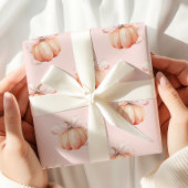 Pink Bow Pumpkin Coquette Geschenkpapier