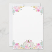 Pink Bow Pumpkin Girl Babydusche Einladung (Rückseite)