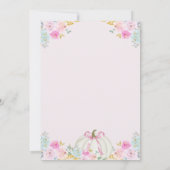 Pink Bow Pumpkin Girl Babydusche Einladung (Rückseite)