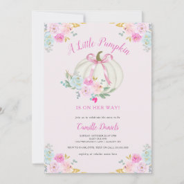 Pink Bow Pumpkin Girl Babydusche Einladung