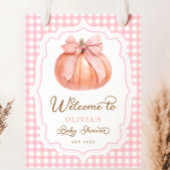 Pink Bow Pumpkin Girl Babydusche Willkommen Poster