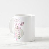 Pink Bow Pumpkin Happy Fall Y'all Kaffeetasse (Vorderseite Links)