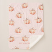 Pink Bow Pumpkin Sherpadecke (Vorderseite)