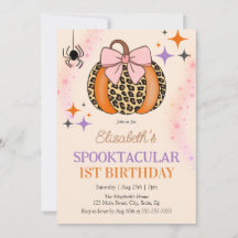 Pink Bow Pumpkin Spooktacular Halloween Geburtstag