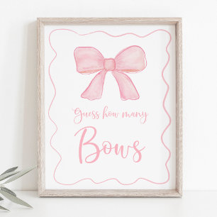 Pink Bow rät, wie viele Geburtstage-Spiel-Zeichen Poster