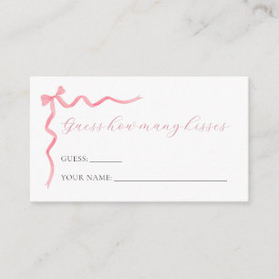 Pink Bow rät, wie viele Kisses Game Card Begleitkarte