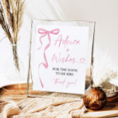 Pink Bow Ratschläge und wünscht Brautparty Game Poster