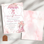 Pink Bow Regenschirm Stiefel April Duschen Baby Gi Einladung