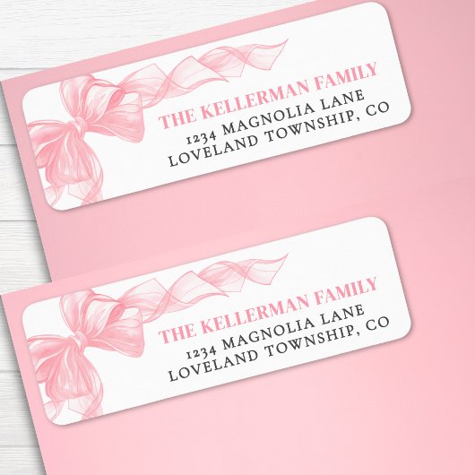Pink Bow Return Address