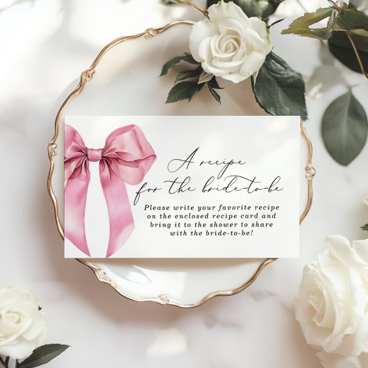 Pink Bow Rezept Karteneinsatz Sie bindet den Knote Begleitkarte