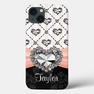 Pink Bow Rhinestone Heart Case-Mate iPhone Hülle