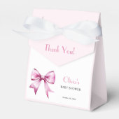 Pink Bow Ribbon Babydusche Danke Geschenkschachtel (Vorderseite)