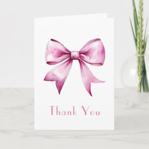 Pink Bow Ribbon Babydusche Dankeskarte