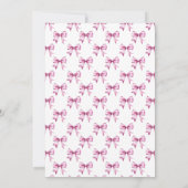 Pink Bow Ribbon Babydusche Dankeskarte (Rückseite)