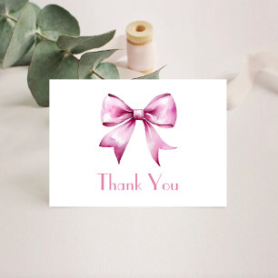 Pink Bow Ribbon Babydusche Dankeskarte