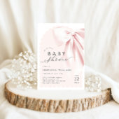 Pink Bow Ribbon Babydusche Einladung