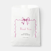 Pink Bow Ribbon Babydusche Geschenktütchen (Vorderseite)