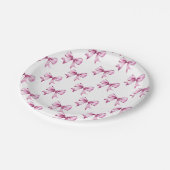 Pink Bow Ribbon Babydusche Pappteller (Schrägansicht)