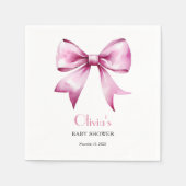 Pink Bow Ribbon Babydusche Serviette (Vorderseite)