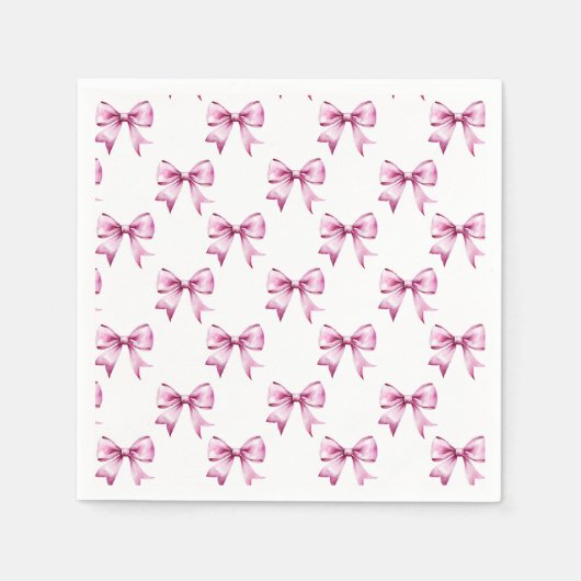 Pink Bow Ribbon Babydusche Serviette (Vorderseite)