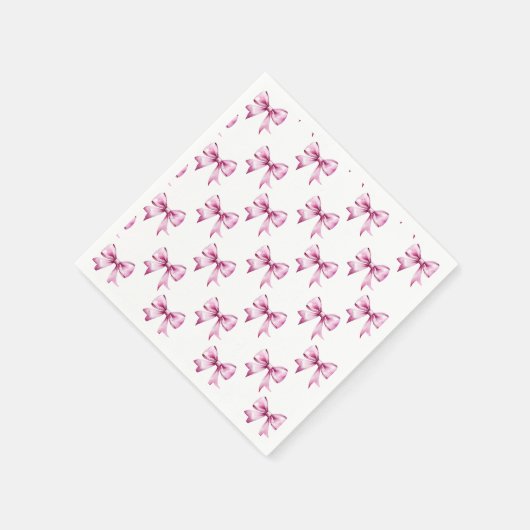 Pink Bow Ribbon Babydusche Serviette (Ecke)