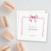 Pink Bow Ribbon Babydusche Serviette