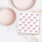 Pink Bow Ribbon Babydusche Serviette
