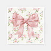Pink Bow Ribbon Babydusche Serviette (Vorderseite)