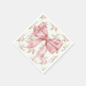 Pink Bow Ribbon Babydusche Serviette (Ecke)