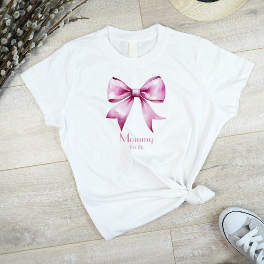 Pink Bow Ribbon Mommy zu sein T-Shirt