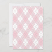 Pink Bow Rocking Horse Polo Vinatge Babydusche Einladung (Rückseite)