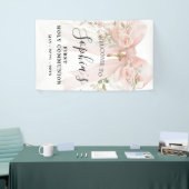 Pink Bow Rose Floral Girl First Communion Vertical Banner (Messeveranstaltung)