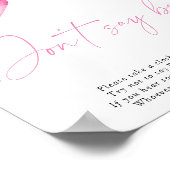 Pink bow - Sag kein Baby Poster (Ecke)