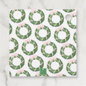 Pink Bow Sash Weihnachtscreme Wraath Umrandung Geschenkanhänger (Rückseite)