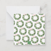 Pink Bow Sash Weihnachtscreme Wraath Umrandung Mitteilungskarte (Rückseite)