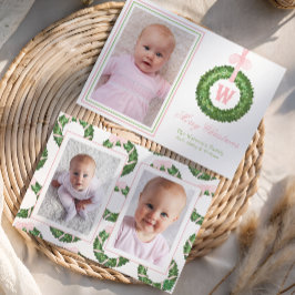 Pink Bow Sash Weihnachtsfeier Feiertagskarte