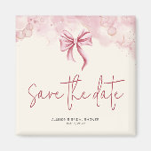 Pink Bow Save the Date Bridal Shower Magnet (Vorne)