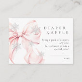 Pink Bow Schneeflocken Kinderdusche Windelwindeln Begleitkarte (Vorderseite)