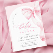 Pink Bow Script Baby Shower Invitation Einladung