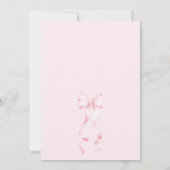 Pink Bow Script Baby Shower Invitation Einladung (Rückseite)