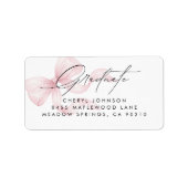 Pink Bow Script Graduation Return Address Label Adressaufkleber (Vorne)