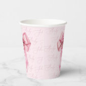 Pink Bow seine Mädchen-Dusche Pappbecher (Rechts)