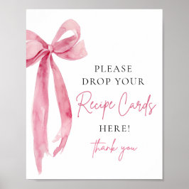 Pink Bow Share a Recicard Brautparty Sign Poster