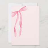 Pink Bow She is Tying the Knot Bridal Shower Einladung (Rückseite)