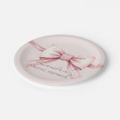 Pink Bow Shes binden das Brautparty des Knotens Pappteller (Schrägansicht)